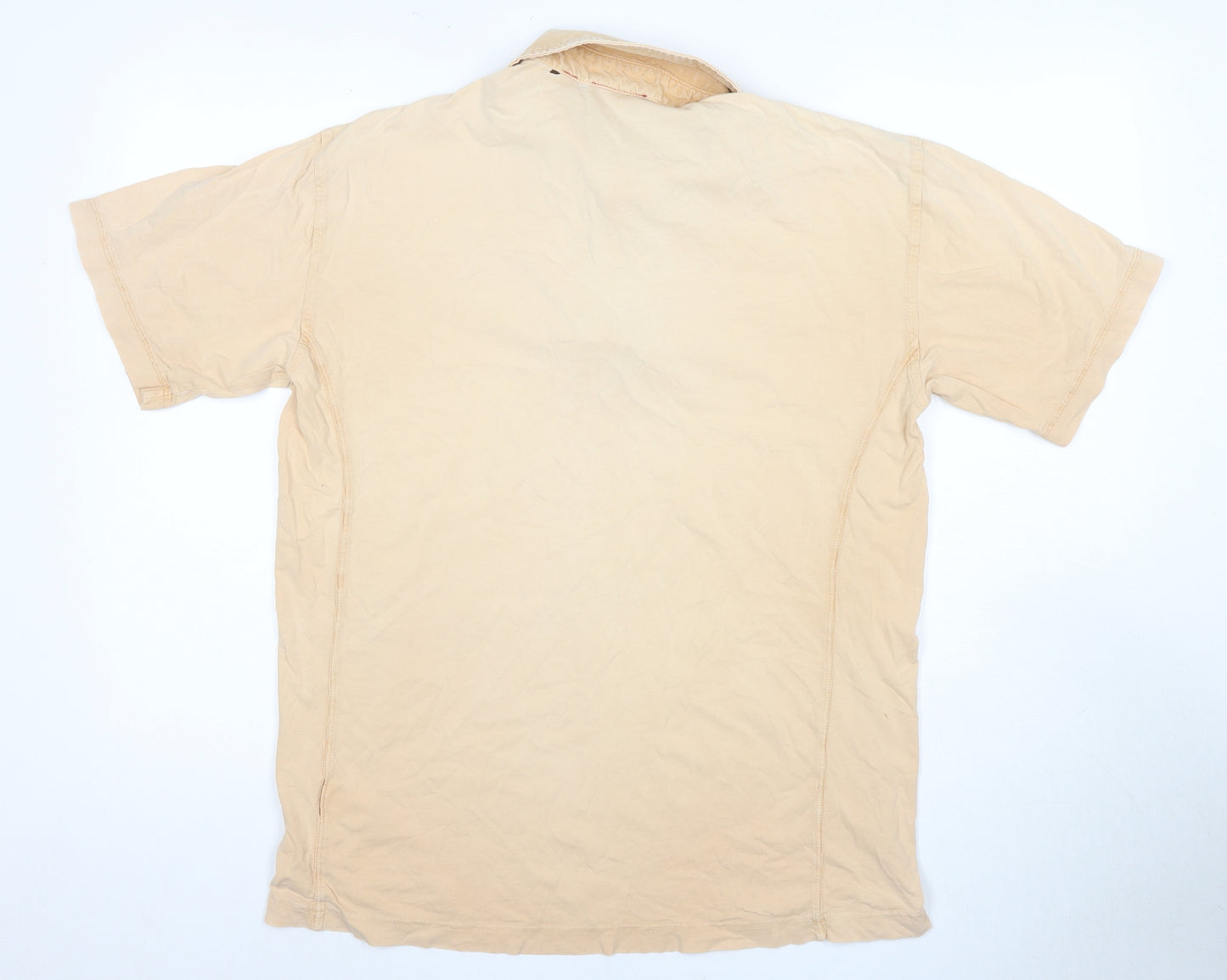 Orvis Men's Beige Cotton Polo Shirt, Medium, Summer Casual