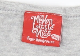 Mr Men Little Miss Women Grey Size 14 Cartoon T-Shirt
