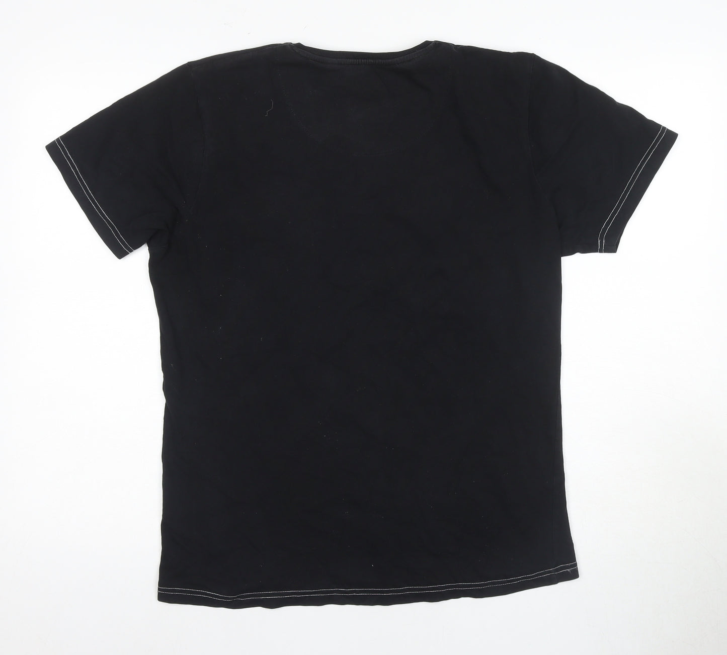 Crude Men's Black Graphic Print T-Shirt, M, Cotton