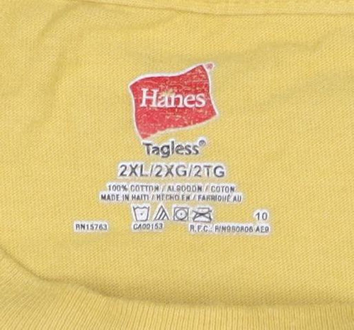 Hanes Men's Yellow 2XL Graphic T-Shirt