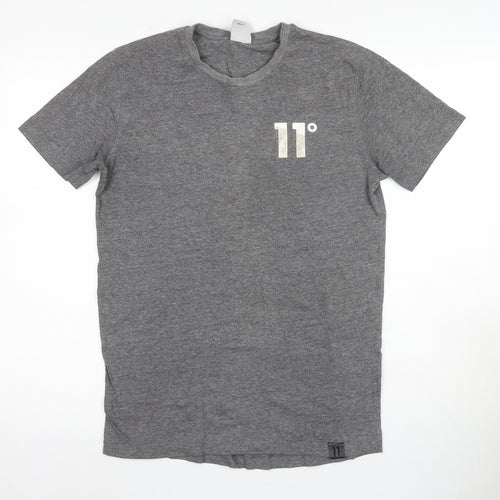 11 Degrees Grey Men's S T-Shirt, Logo, Crew Neck, Short Sleeve