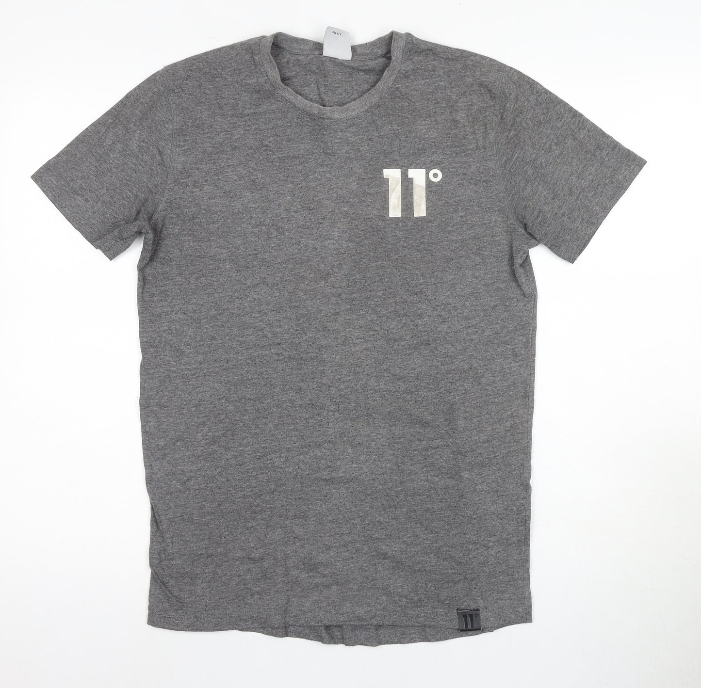 11 Degrees Grey Men's S T-Shirt, Logo, Crew Neck, Short Sleeve