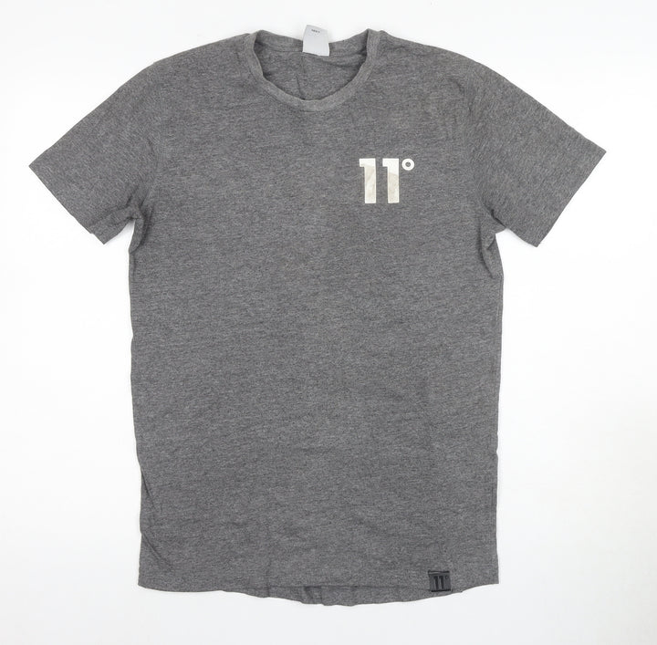 11 Degrees Grey Men's S T-Shirt, Logo, Crew Neck, Short Sleeve