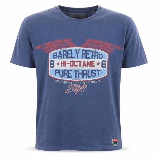 Barely Retro Men's XL Blue Graphic Print T-Shirt