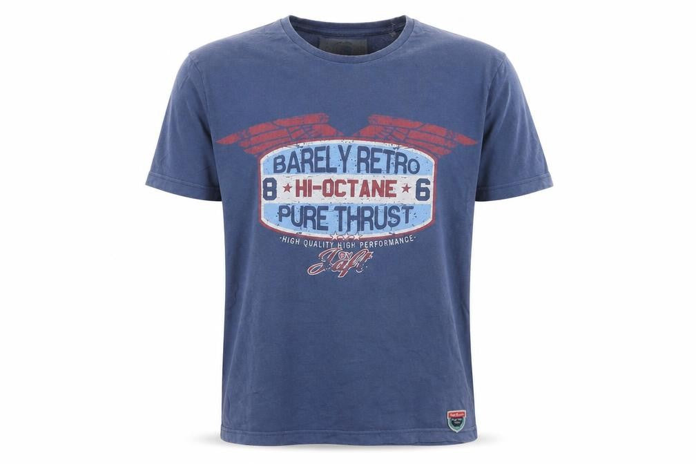 Barely Retro Men's XL Blue Graphic Print T-Shirt