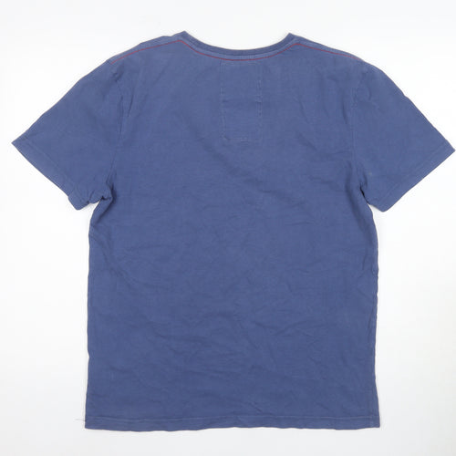 Barely Retro Men's XL Blue Graphic Print T-Shirt