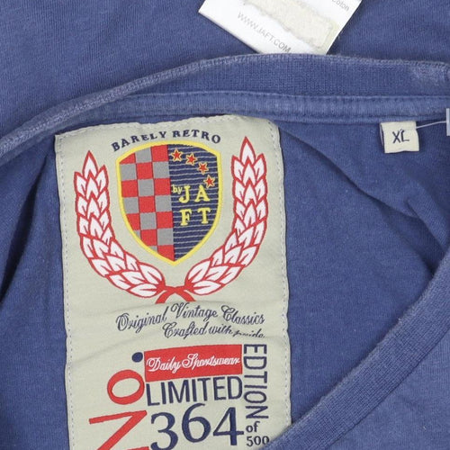 Barely Retro Men's XL Blue Graphic Print T-Shirt