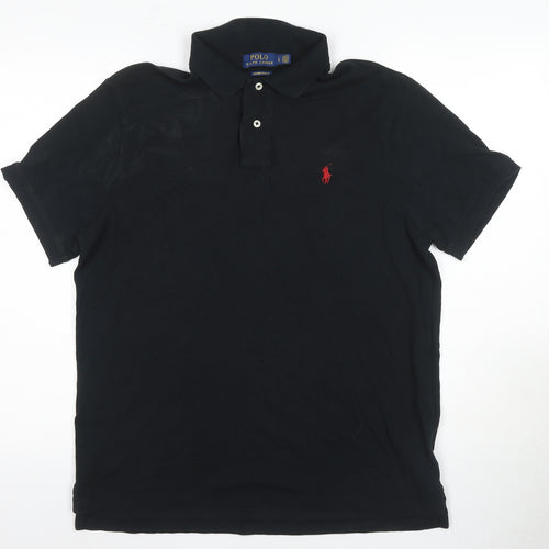Ralph Lauren Men's Black Slim Fit Polo Shirt Size L