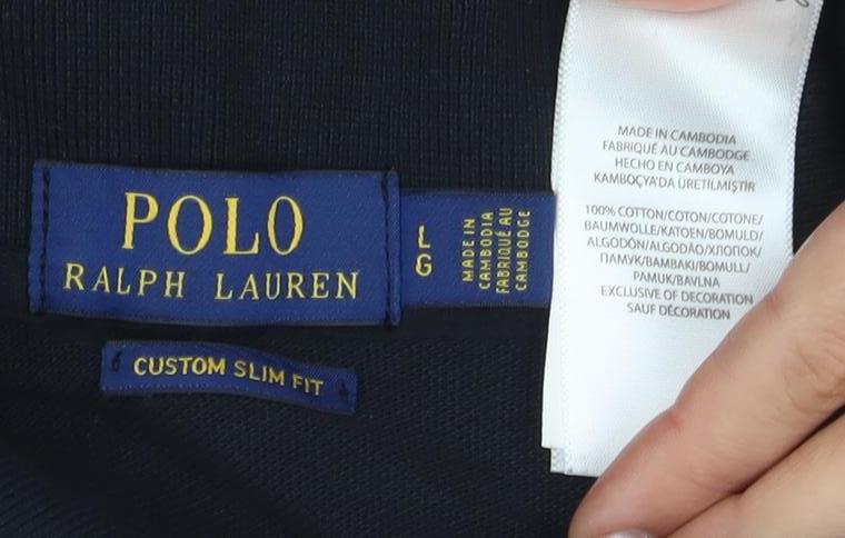 Ralph Lauren Men's Black Slim Fit Polo Shirt Size L