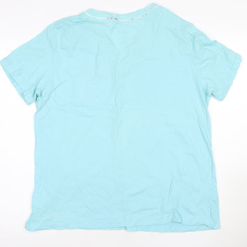 Damart Women's Blue T-Shirt XL V-Neck Casual