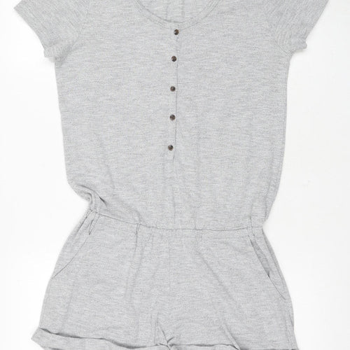 Roxy Women's Grey M Playsuit with Button Accent