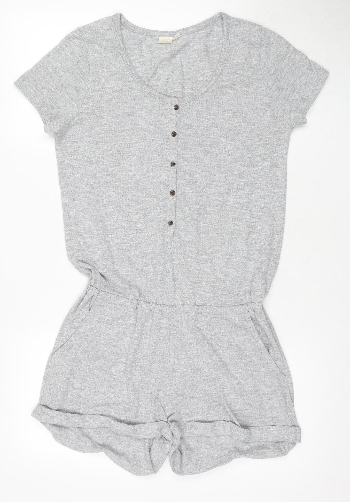 Roxy Women's Grey M Playsuit with Button Accent