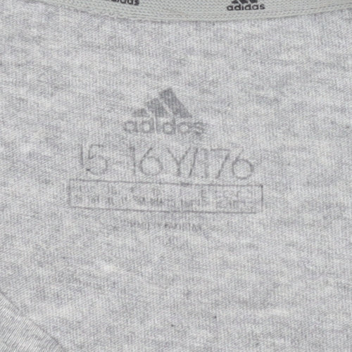 Adidas Boys Grey Short Sleeve T-Shirt 16 Years