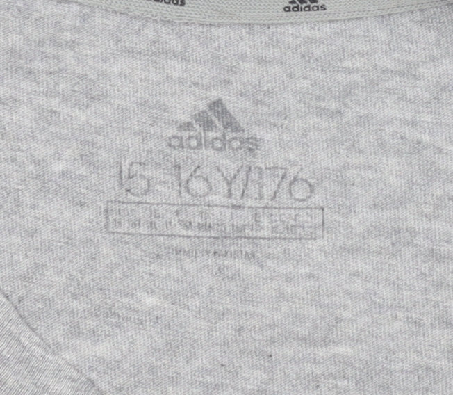 Adidas Boys Grey Short Sleeve T-Shirt 16 Years