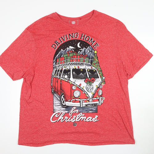 Volkswagen Unisex Red 3XL Christmas T-Shirt