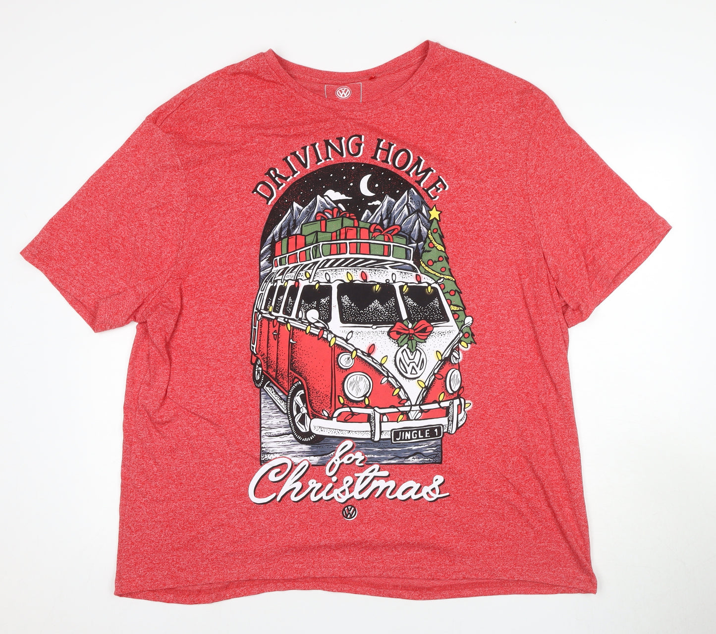 Volkswagen Unisex Red 3XL Christmas T-Shirt