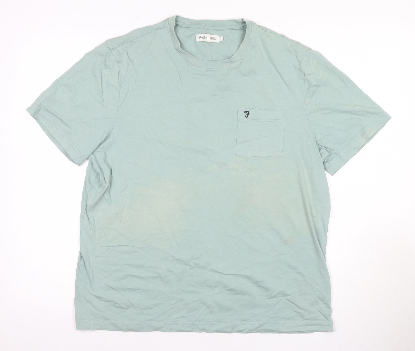 Farah 1920 Men's Green Cotton T-Shirt, Size L