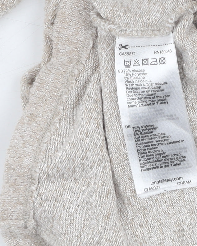 Long Tall Sally Women's Beige Knit Cape Jumper