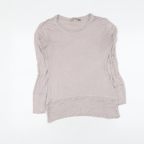 Velvet Women Beige Long Sleeve Basic T-Shirt Size 10