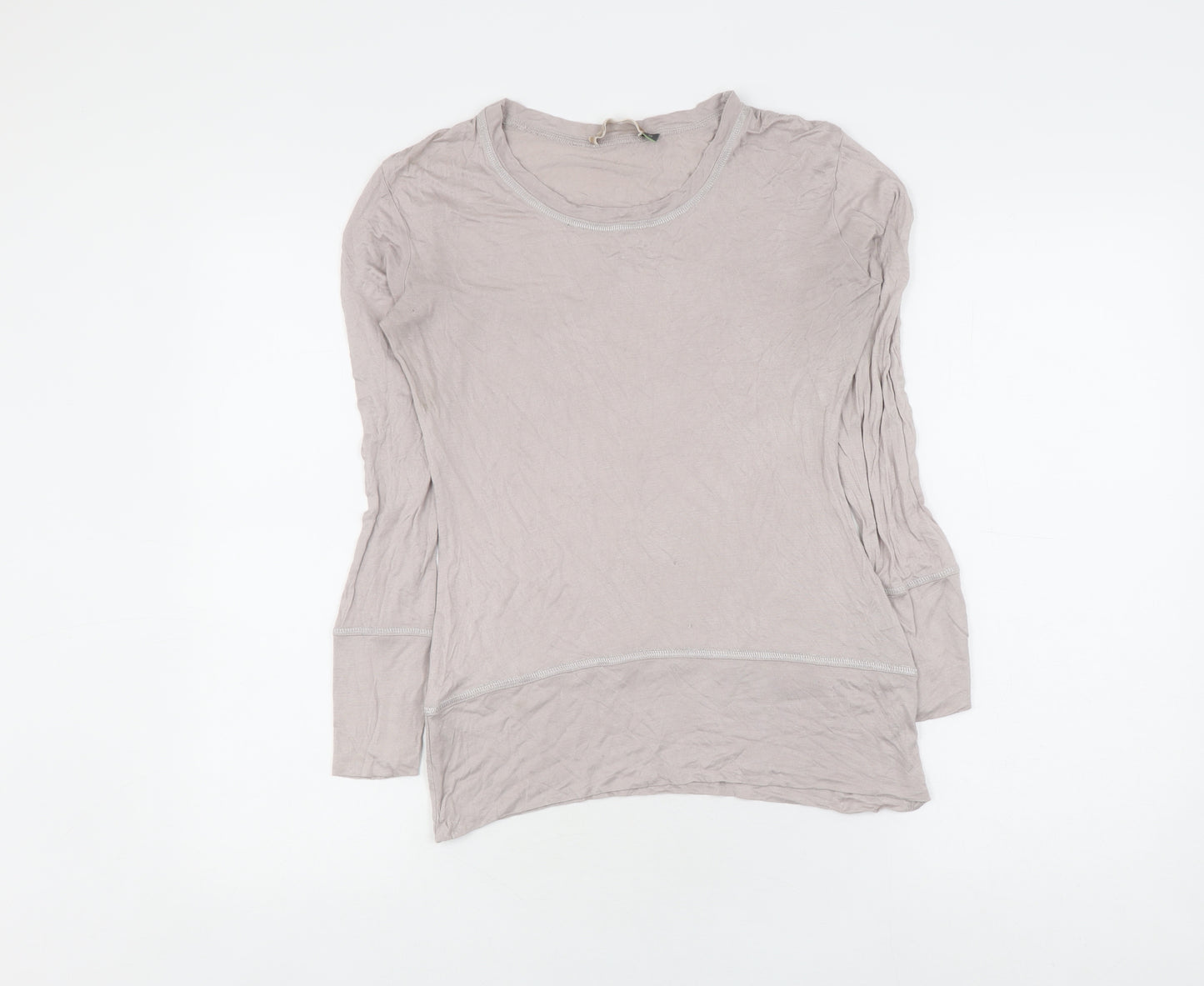 Velvet Women Beige Long Sleeve Basic T-Shirt Size 10
