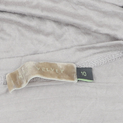 Velvet Women Beige Long Sleeve Basic T-Shirt Size 10