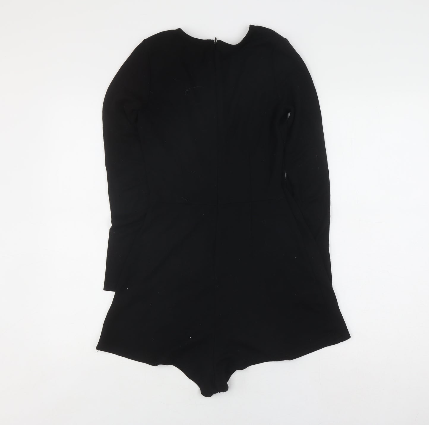 H&M Women's Black Long Sleeve V-Neck Playsuit Size 6