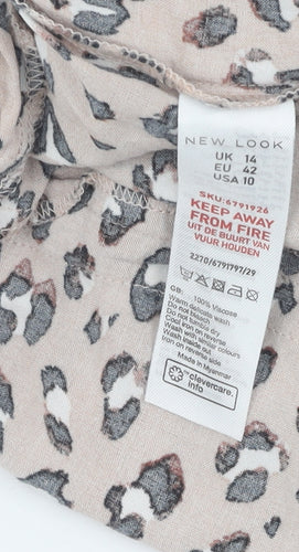 New Look Women's Multicoloured Animal Print Jumpsuit - Size 14