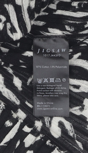 Jigsaw Women's Black Animal Print Top Size M