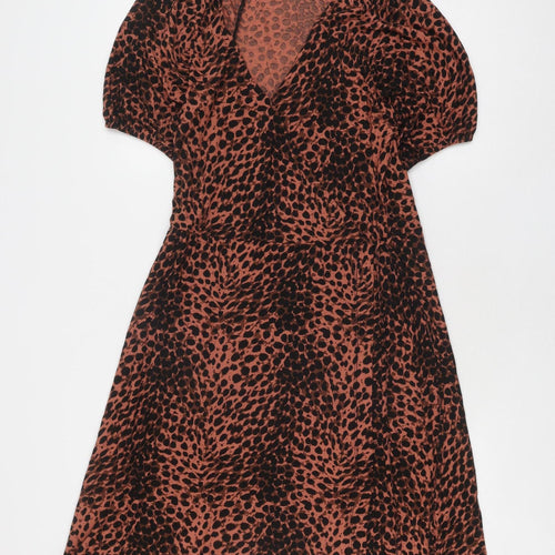 Next Women's Brown Animal Print Dress Size 12T