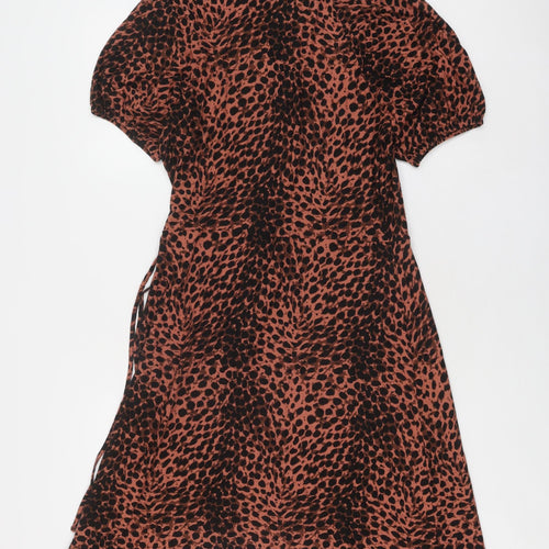Next Women's Brown Animal Print Dress Size 12T