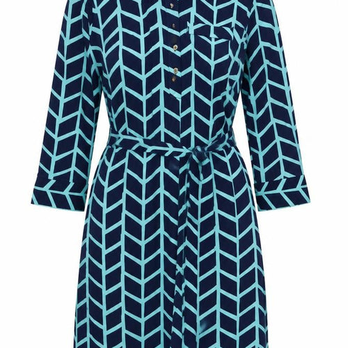 Donna Morgan Women's Multicoloured Geometric Shirt Dress Size 12