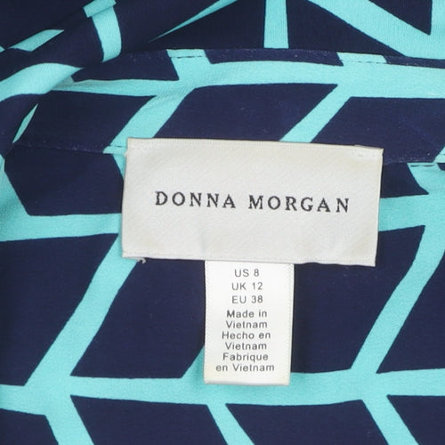 Donna Morgan Women's Multicoloured Geometric Shirt Dress Size 12