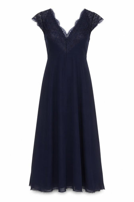 Front view of Monsoon Women's Blue A-Line Dress, size 10, Party/Wedding