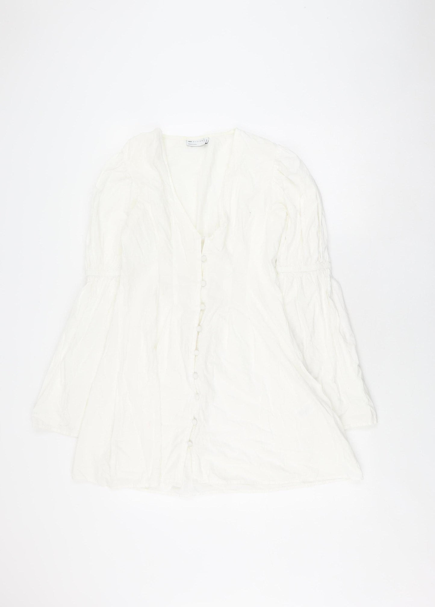 ASOS DESIGN Women's White V-Neck Shirt Dress Size 8