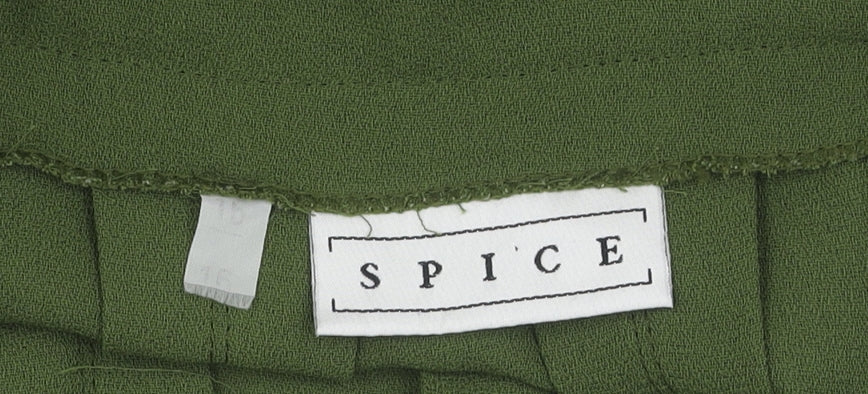 SPICE Women's Green Pleated Short Skirt Size 10