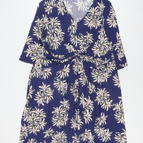 Anya Madsen Women's Blue Floral Shift Dress Size 18
