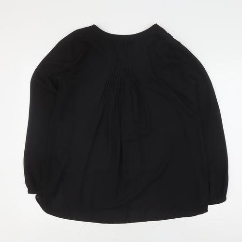 NYDJ Women's Black V-Neck Blouse, Size S, Casual Elegance