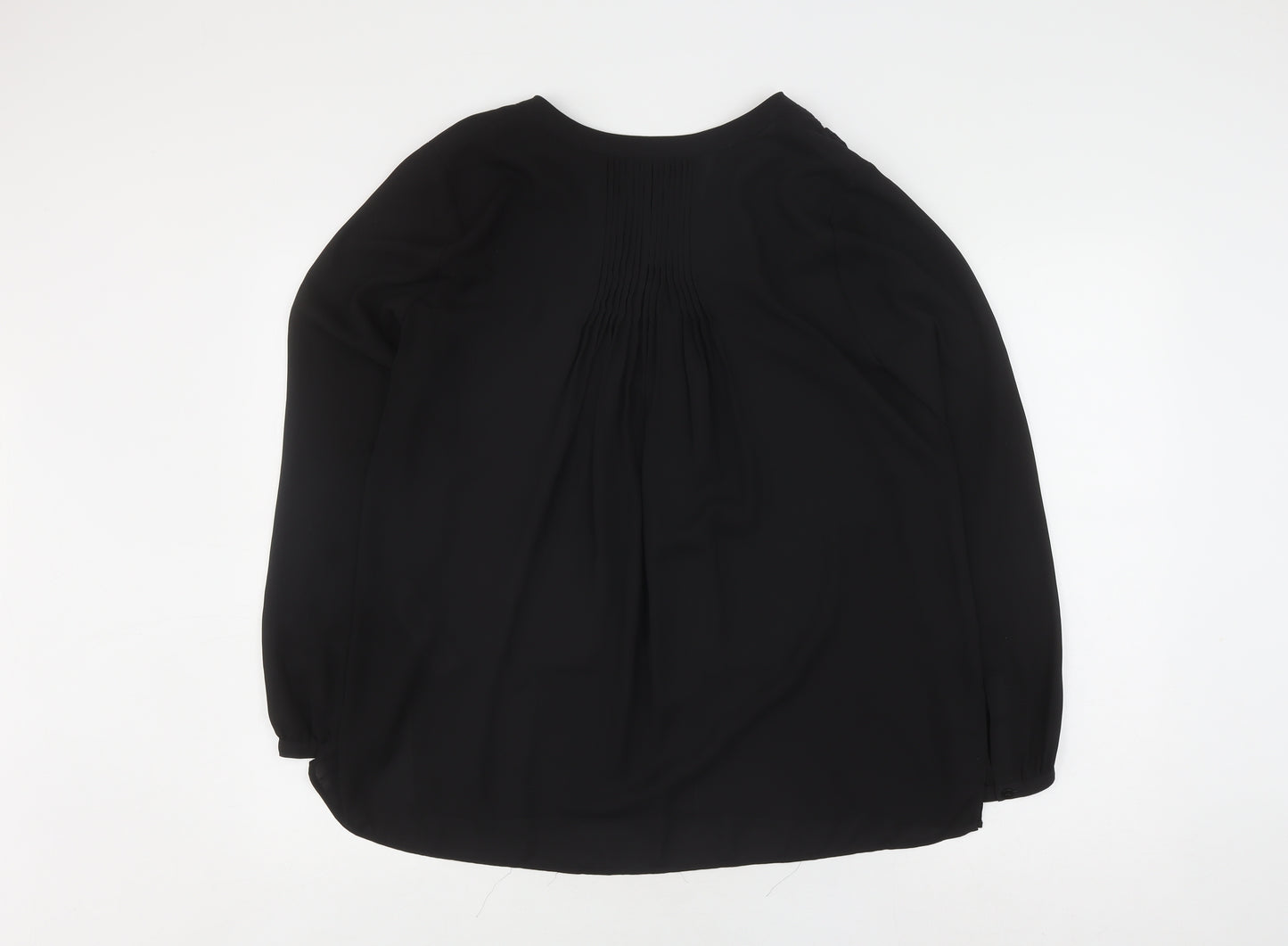 NYDJ Women's Black V-Neck Blouse, Size S, Casual Elegance