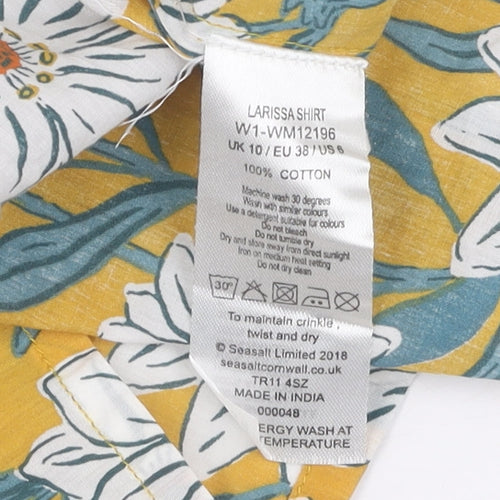 Seasalt Cornwall Women's Floral Button-Up Shirt Size 10