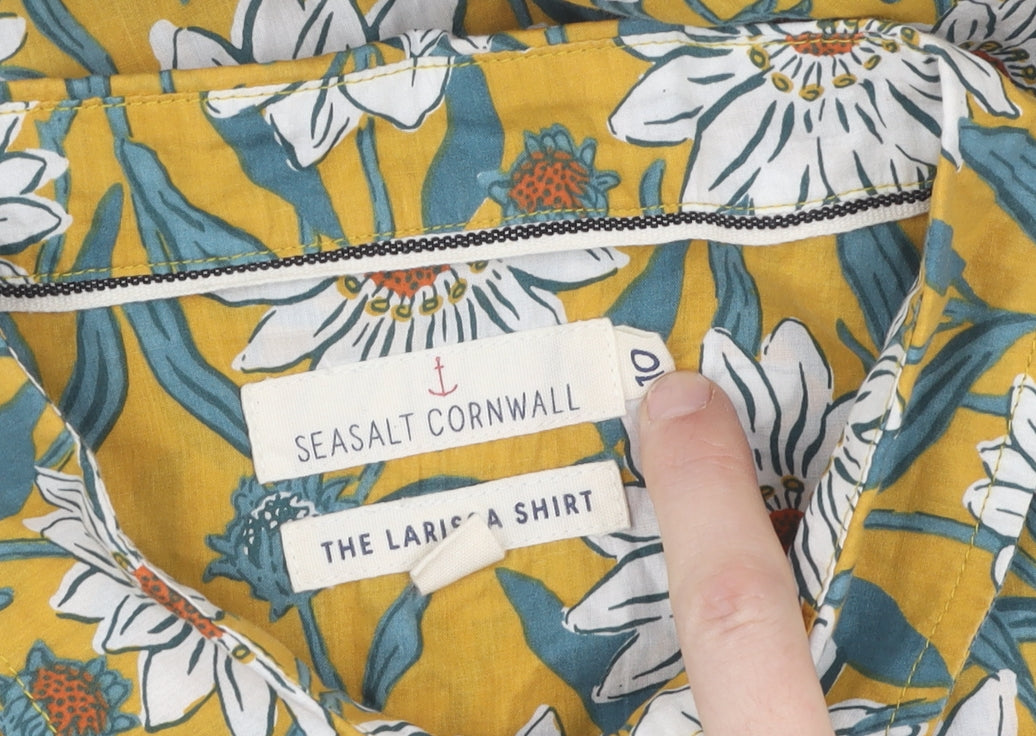 Seasalt Cornwall Women's Floral Button-Up Shirt Size 10