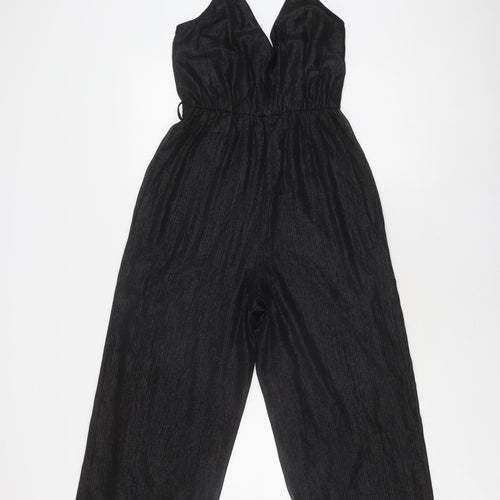 H&M Women Black Jumpsuit Size 10 V-Neck Sleeveless