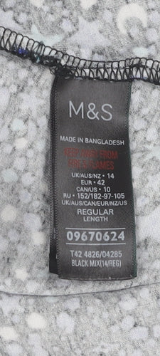 Marks and Spencer Women's Black Geometric Dress Size 14