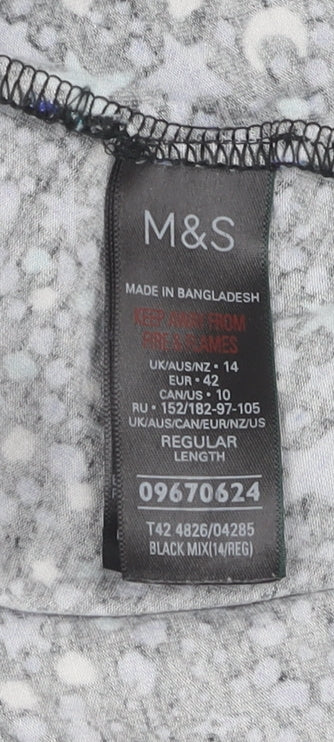 Marks and Spencer Women's Black Geometric Dress Size 14