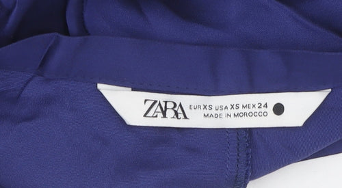 Zara Women's Blue Long Flare Skirt, XS, Elegant & Versatile