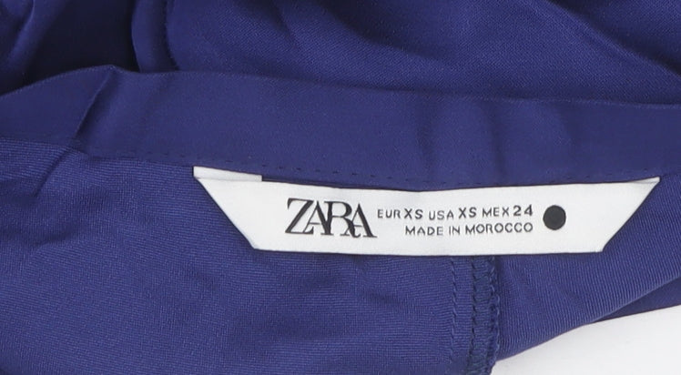 Zara Women's Blue Long Flare Skirt, XS, Elegant & Versatile