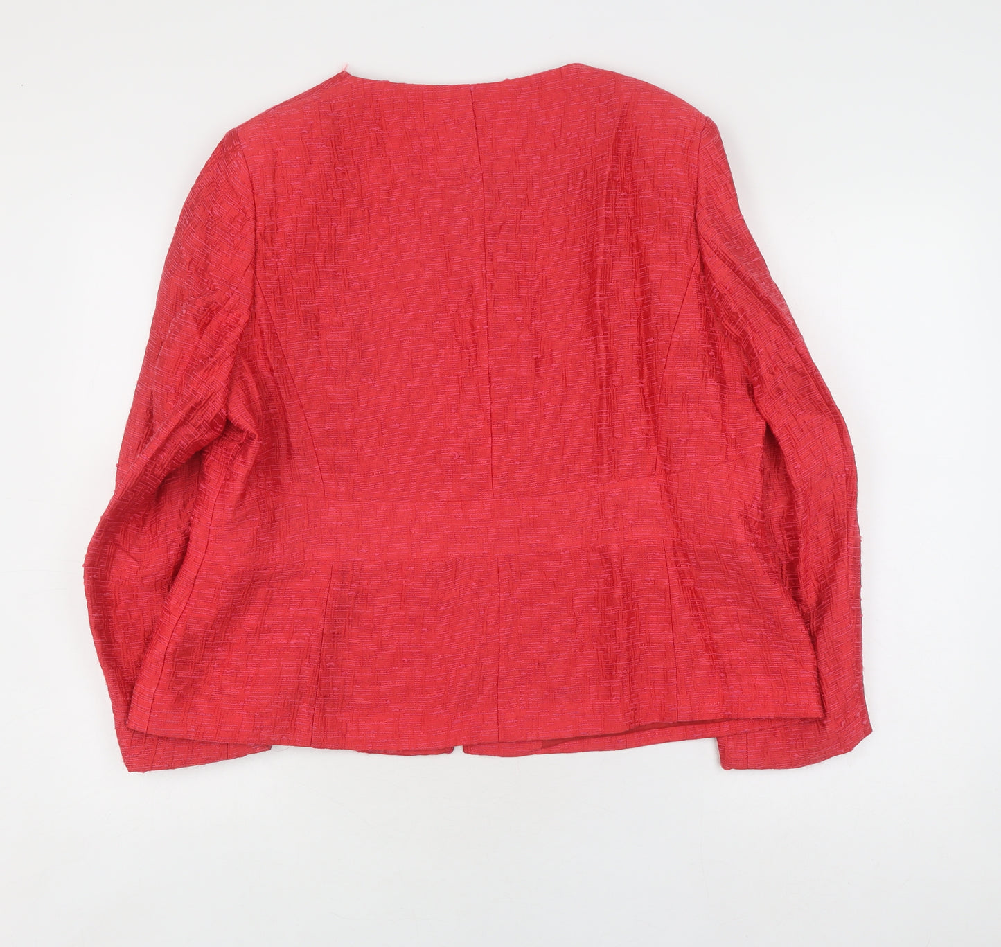 Viyella Women's Red Bouclé Blazer Jacket Size 18