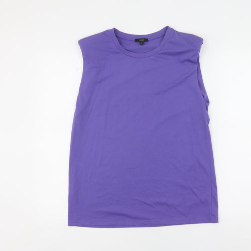 Massimo Dutti Women's Purple Cotton Tank Top, Size S