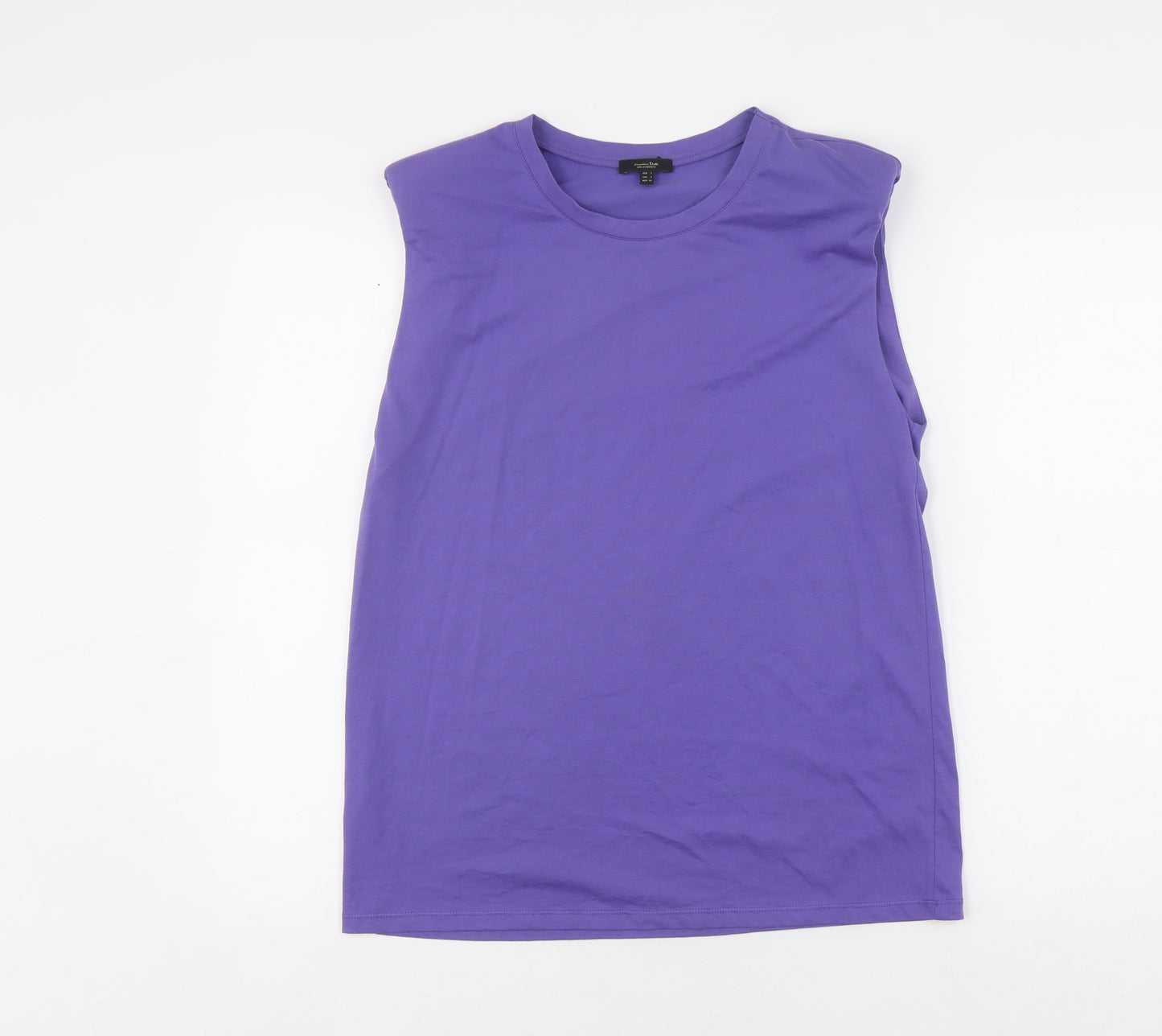 Massimo Dutti Women's Purple Cotton Tank Top, Size S