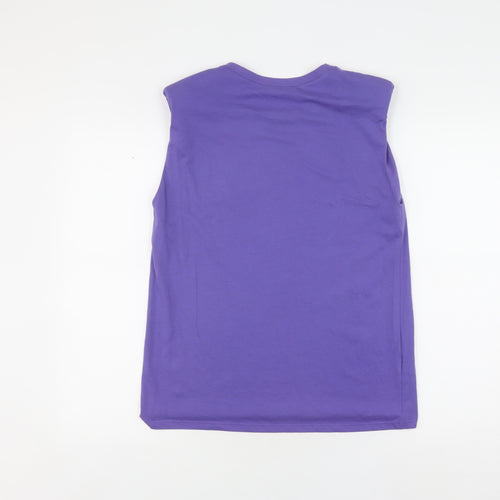 Massimo Dutti Women's Purple Cotton Tank Top, Size S