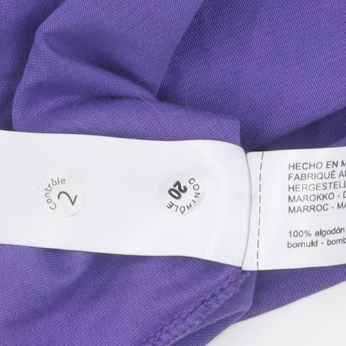 Massimo Dutti Women's Purple Cotton Tank Top, Size S